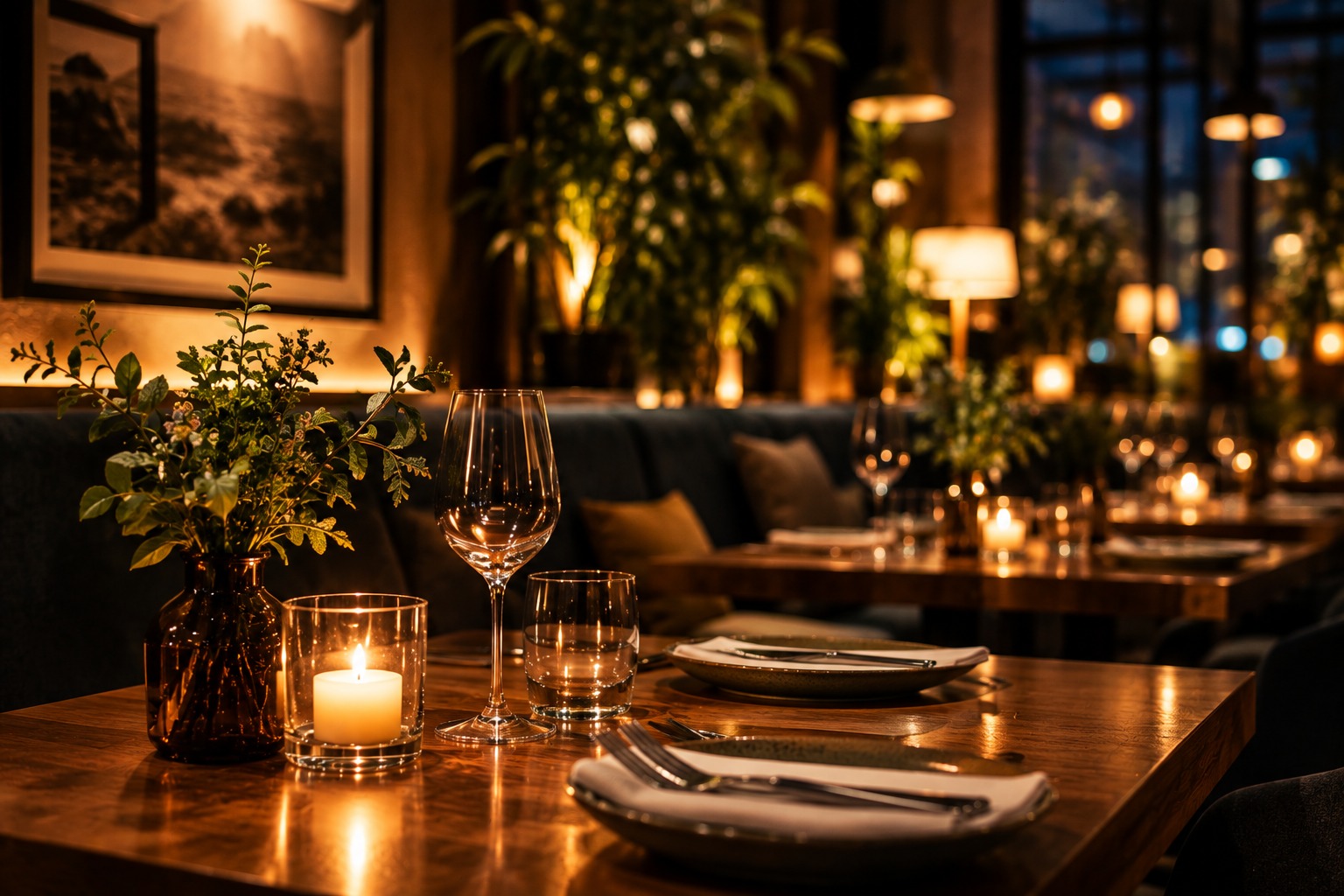 Dining room during evening
